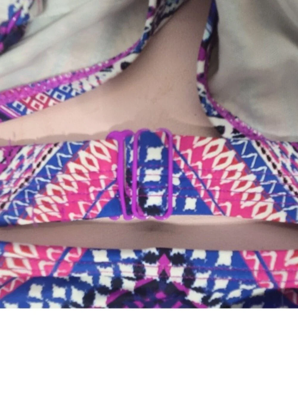 Torrid Purple Pink Blue Geo-Print Bikini Top Geometric Push Up Festival Swim - Picture 8 of 9